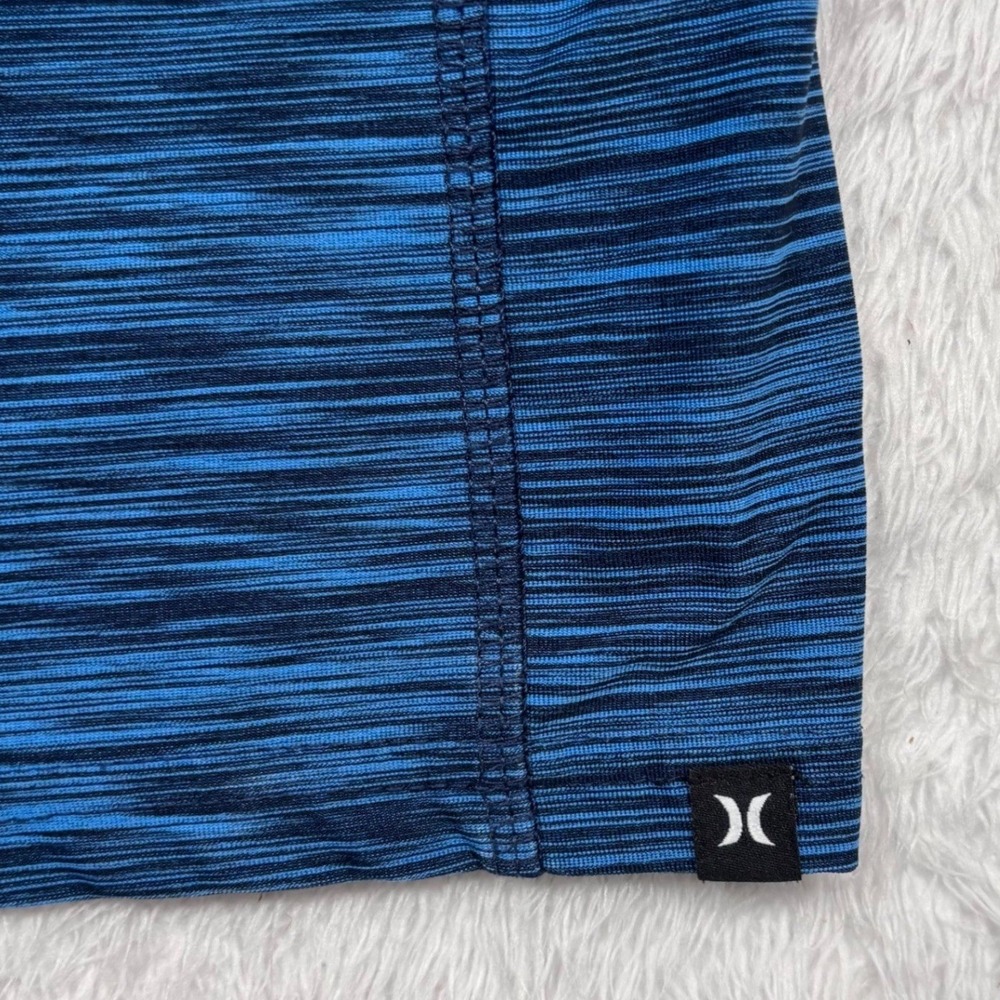 Hurley Buckle Exclusive Polo Shirt Mens XL Blue Black Space Dye Performance Golf - Picture 4 of 10